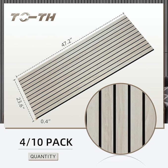 TO-TH Wood-Look Acoustic Wall Panels, 10 Pack 47.2” x 23.6” Acoustic Panels - Image 7