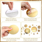 Shappy 32 Pieces Mirror Wall Stickers Removable Acrylic Setting Adhesive Round - Image 3