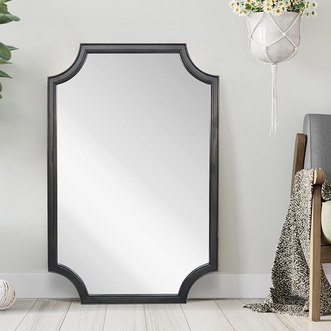 WallBeyond 24" x 36" Full Scalloped Corners Arch Rectangle Wall Mirror - Image 2