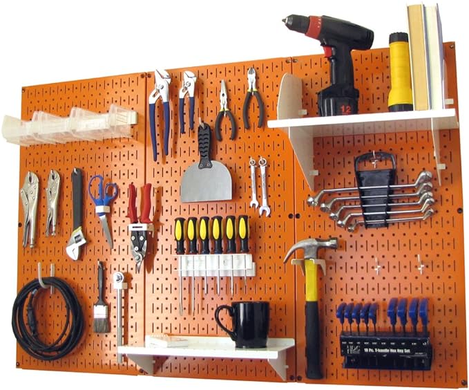 Wall Control Pegboard Organizer 4 ft. Metal Pegboard Standard Tool Storage Kit by Wall+Control
