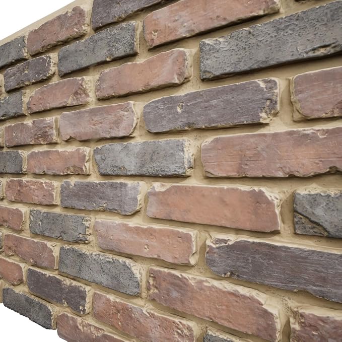 EverStone Aged Brick Faux Brick Panel, 46 7/8"W x 27"H x 1 1/4"D, Horizon Color - Image 7