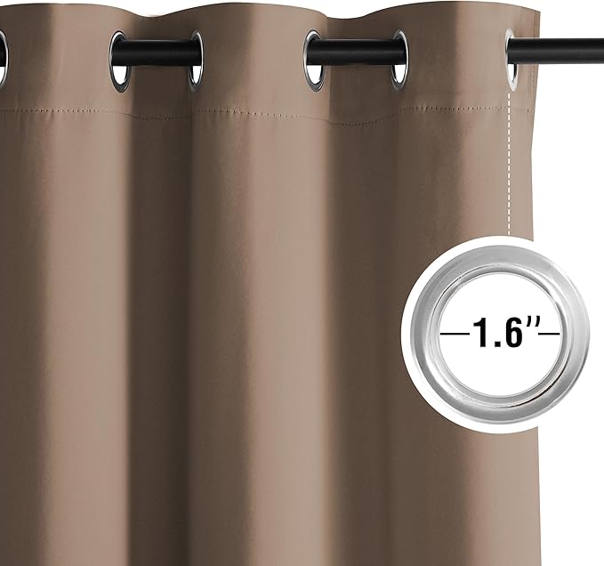 NICETOWN Room Darkening Draperies Curtains Panels, 2 Panels Cappuccino W52 x L84 - Image 3