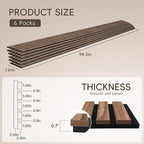 EVERECO 6 Pack Wood Slat Acoustic Wall Panels 92.5" × 7.87", 3D Sound Absorbing - Image 2
