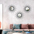 3 Pack Metal Mirrors for Wall Sunburst Wall Mirrors Home Décor Decorative - Image 3
