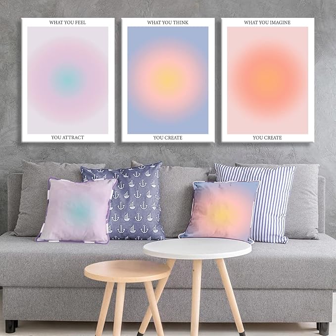 Framed 3 Color Abstract Wall Art Poster Room Aesthetics Spiritual Spiritual - Image 2