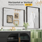 20”x 28” Black Bathroom Mirrors - Image 8