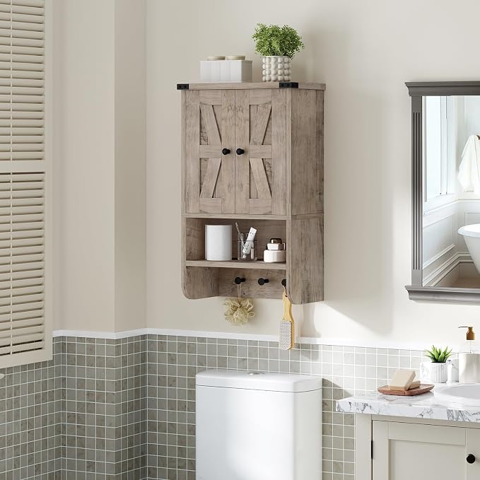 MAHANCRIS Bathroom Wall Cabinet, Farmhouse Medicine Cabinet - Image 2
