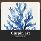 Large Framed Blue Coastal Coral Wall Art - Image 6