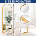 Wall Mirror Full Length Metal Aluminum Framed Floor Mirror 48"x12" Arched Large - Image 7