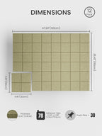 Bumusty Large Felt Bulletin Board, 30 Push Pins, 70 Adhesive Tabs, Olive Green - Image 2