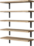 DOLLFIO Floating Shelves, 5 Sets Wall Shelves, Wood Floating Shelves by DOLLFIO
