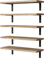 DOLLFIO Floating Shelves, 5 Sets Wall Shelves, Wood Floating Shelves by DOLLFIO