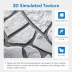 COMSTICKC 3D Faux Gray Stone Wall Sticker Peel and Stick Wall Panels, - Image 3