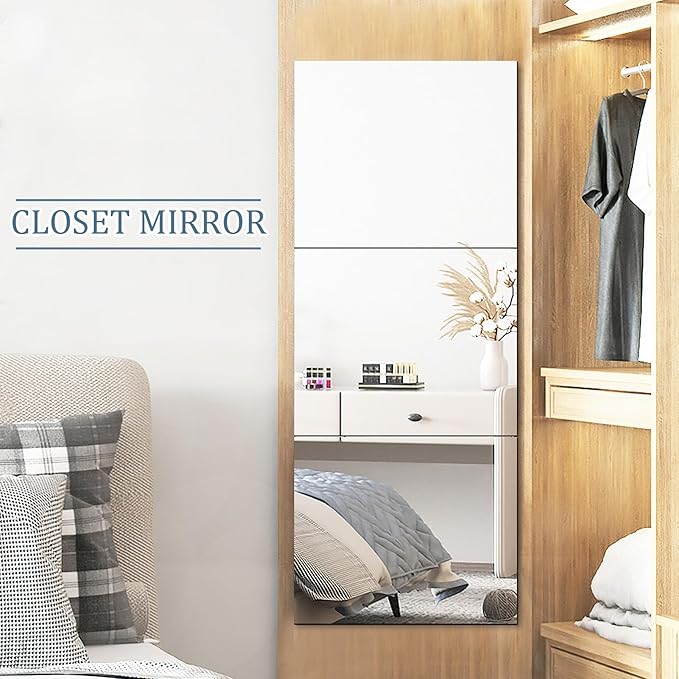 JUNEBRUSHS 3 Pack Self Adhesive Acrylic Mirrors, 20 x 24 Inch Full Length - Image 4