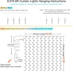 suddus Curtain Lights, 180 Led 6.5 * 5.9ft Sunset Curtain Fairy Lights USB - Image 6