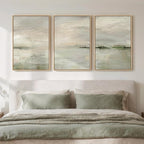 Framed Sage Green Abstract Landscape Wall Art by Cuspin