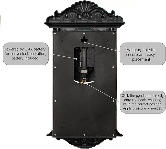 Clockswise Vintage Grandfather-Style Wall Clock - Image 6
