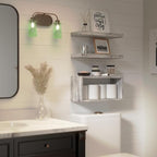 RICHER HOUSE Floating Shelves Set of 3, Farmhouse Bathroom Wall Mounted Shelves - Image 5