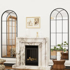 Dewfig 65"x 22" Arched Window pane Full Length Mirror, Wall Mirror, Floor - Image 5