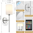 Battery Operated Wall Sconces Set of Two, Wireless Rechargeable Wall Light - Image 7