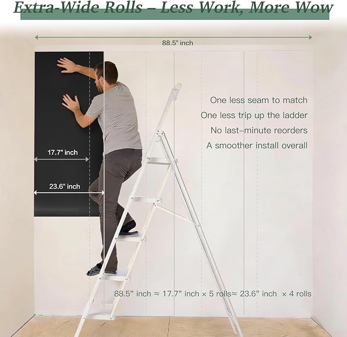 Dimoon 394''x23.6'' Peel and Stick Wallpaper Black Contact Paper - Image 2