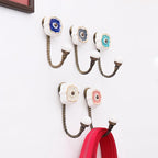 Indian Shelf Pack of 6 Ceramic Wall Hooks by IndianShelf