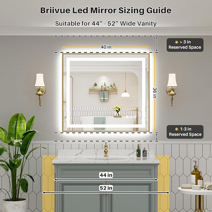 40x36 Inch LED Bathroom Mirror - Image 2