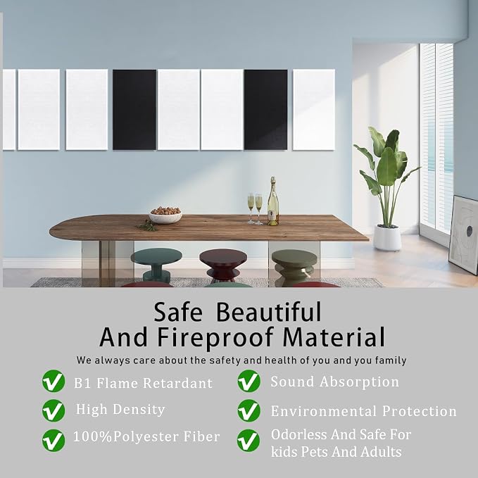 6 Pack Self-Adhesive Acoustic Panels, 15.75" X 31.5" X 0.47" Soundproof Wall - Image 2
