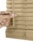 CHICOLOGY Mini Blinds for Indoor Windows – 46"W x 48"H, Cappuccino Horizontal - Image 3