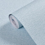 Yancorp Textured Fabric Grasscloth Peel and Stick Wallpaper Blue Contact Paper - Image 7