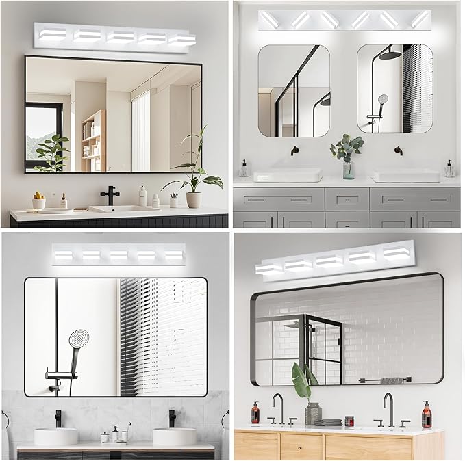 IZORRO LED Modern Bathroom Lights Fixtures, Matte White Acrylic Wall Lighting - Image 7