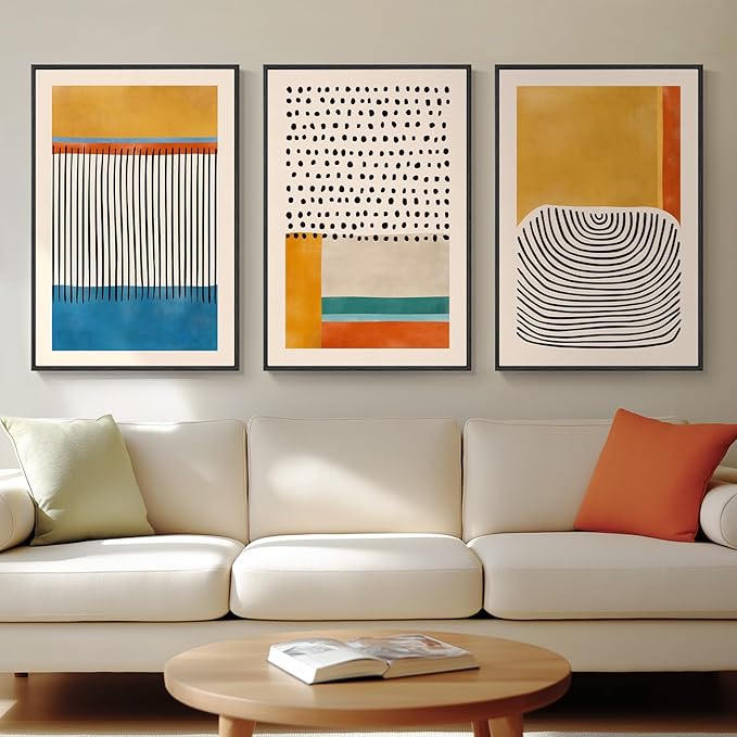 Large Framed Colorful Abstract Wall Art by Cuspin