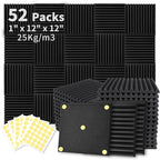 Focusound 52 Pack Acoustic Foam Panels 1" x 12" x 12" Sound Proof Foam Panles by Focusound