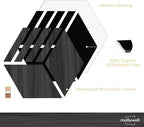 Mollywell Acoustic Panels, PVC Wood-Grain, 14x12 Inch Hexagon Carved Sound - Image 3