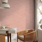 Tempaper Textured Salmon Pink Horizontal Faux Grasscloth Removable Peel and - Image 4