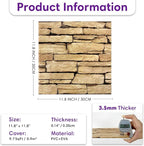 3D Peel and Stick Faux Stone Wall Panels 11.8" x 11.8" 10-Pack, Stone-Look Wall - Image 3