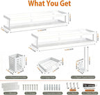 PUSDON 5-in-1 16.5" Extra Long Kitchen Organizer & Shower Caddy Set, Wall Mount - Image 2
