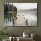 Nature Landscape Large Wall Art Canvas Picture，Horizontal Dock Forest Artwork - Image 3