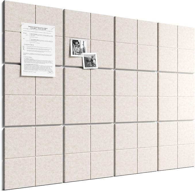 Bumusty Large Felt Bulletin Board, 30 Push Pins, 70 Adhesive Tabs by BUMUSTY