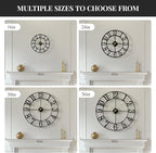 Cuspin 16 Inch Large Wall Clock, Modern Black Metal Clock - Image 7
