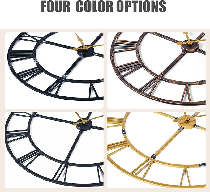 40 Inch Large Wall Clock for Living Room Decor – Easy-Assembly Silent - Image 7