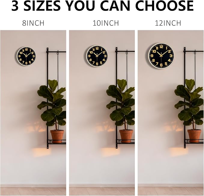 Wall Clock, 8inch Modern Silent Non-Ticking Wall Clocks Battery Operated - Image 9