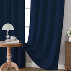 CUCRAF Navy Blue Blackout Curtains Customize, Rod Pocket Room Darkening Curtain - Image 5