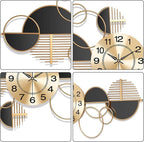 Large Wall Clock, Modern Silent Non-Ticking Metal Wall Art Wall Clocks Battery - Image 6