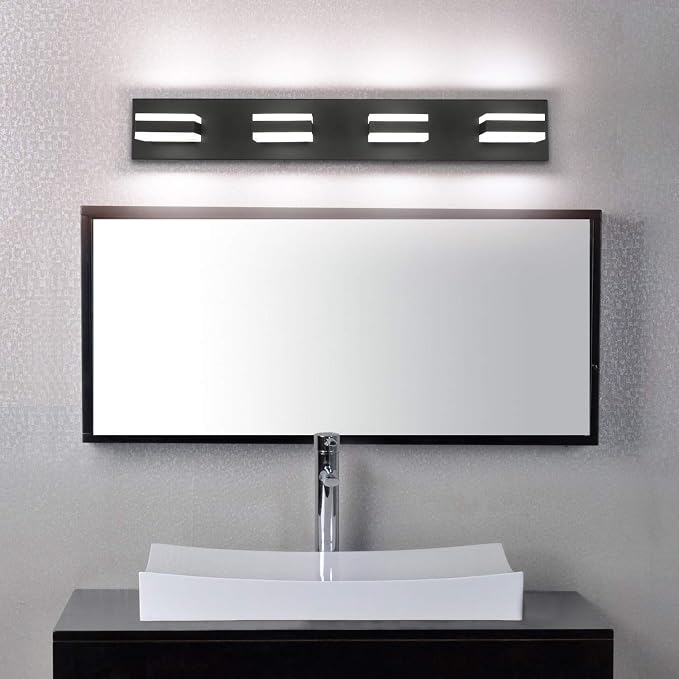 SOLFART Black Bathroom Light Fixtures 4 Lights Bathroom Vanity Light LED - Image 9