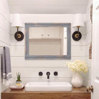AAZZKANG Wood Framed Mirror Rectangular Rustic Wall Mirrors Decorative Large - Image 7