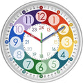 XFM Teaching Clocks Kids Colorful Small Wall Clock Battery Operated 10 Inch by XFMWallClock