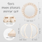 WAKOSAN Wall Mirror, Moon Phase Mirror Set, Wall Decor - Image 2