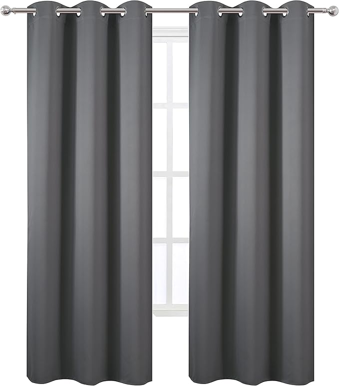 LEMOMO Grey Thermal Blackout Curtains/42 x 84 Inch/Set of 2 Panels Room - Image 2