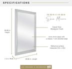 MCS Ezra 28.66x49.66 Large Wall Mirror, Vertical & Horizontal Wall Hanging - Image 3